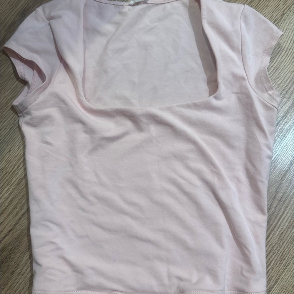 Garage Light Pink Square Neck Tee